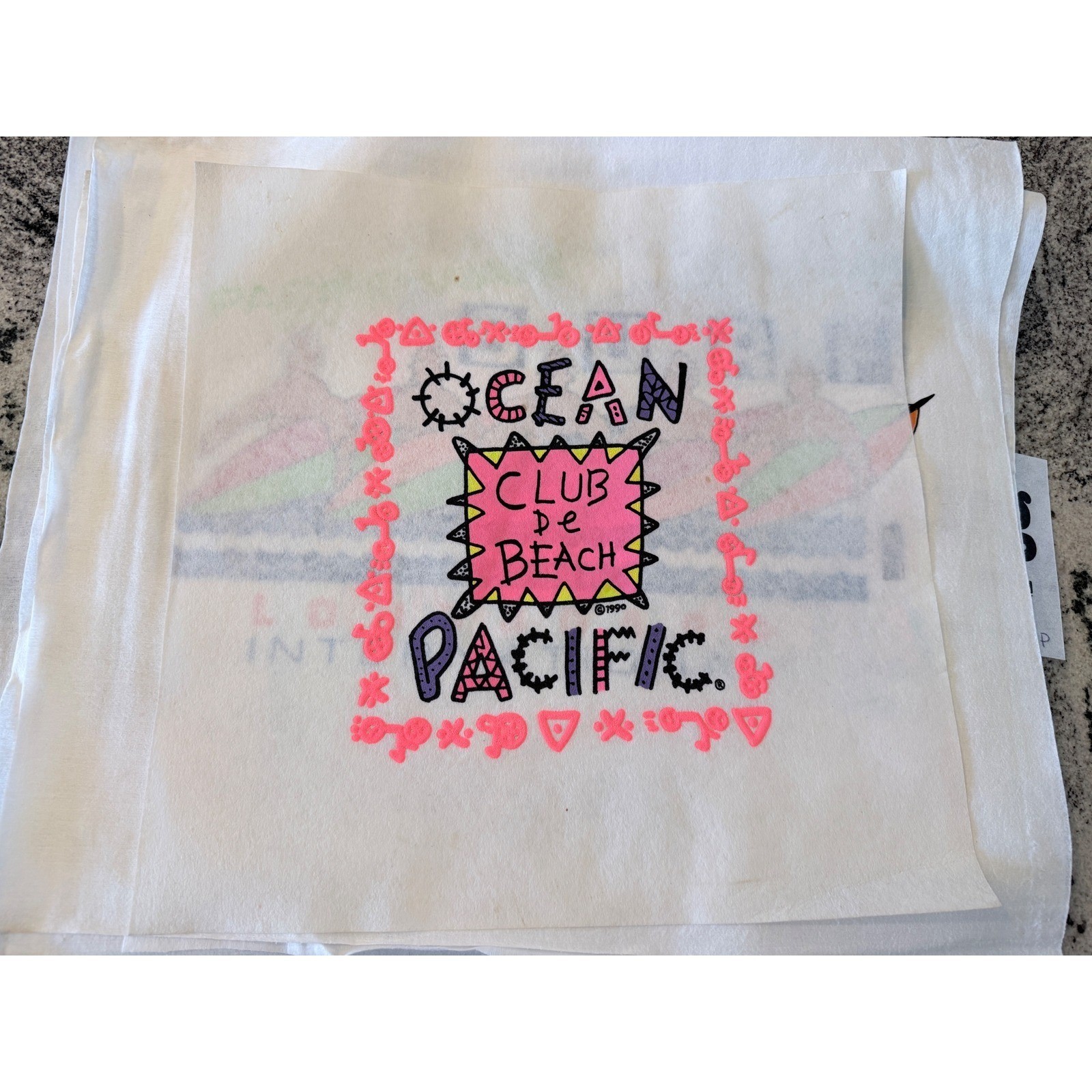 Vintage 80s Graphics West Surf Beach Heat Transfer Lot Pacific Wave California