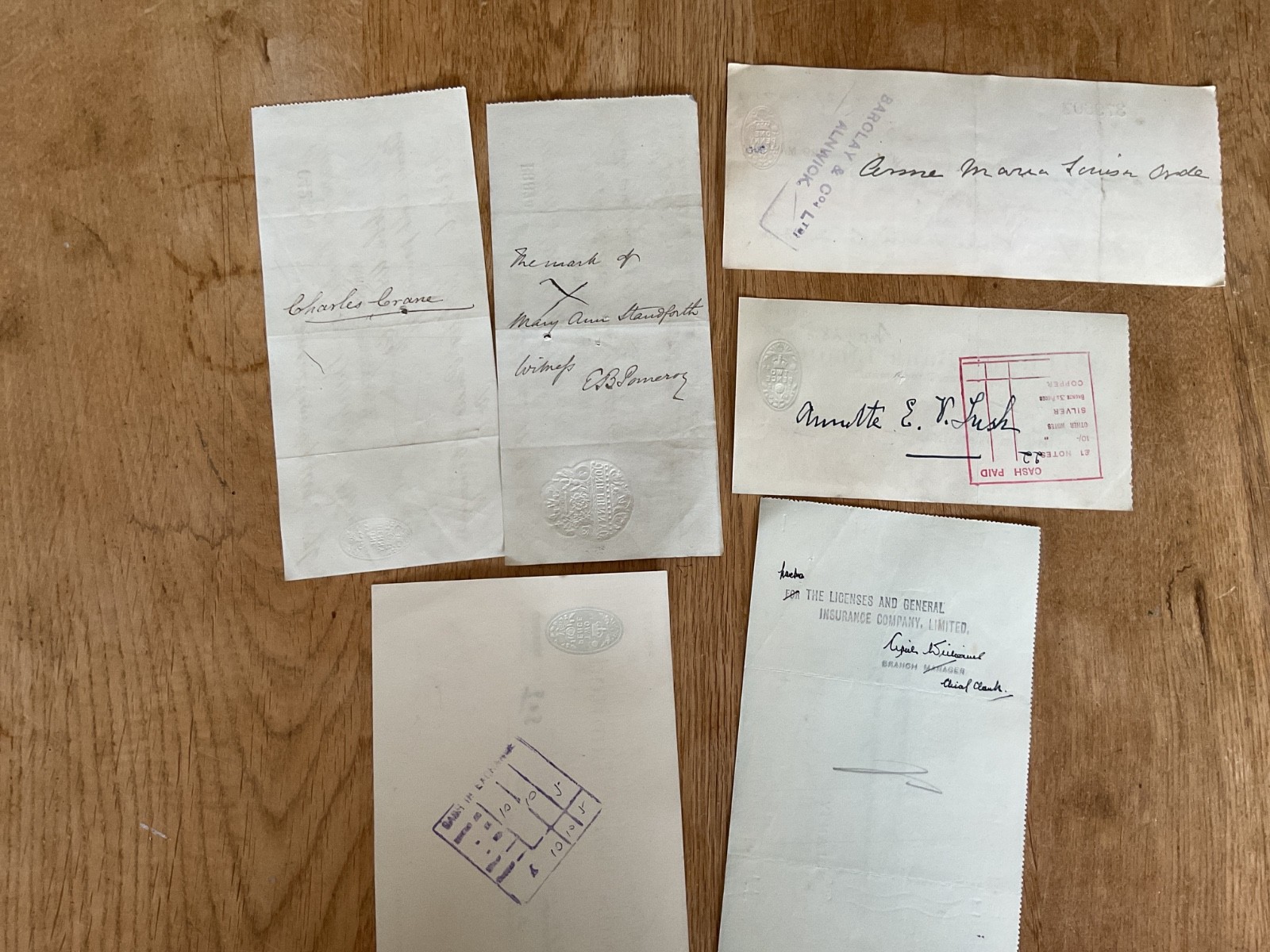 British vintage used cheques 6 items B5338