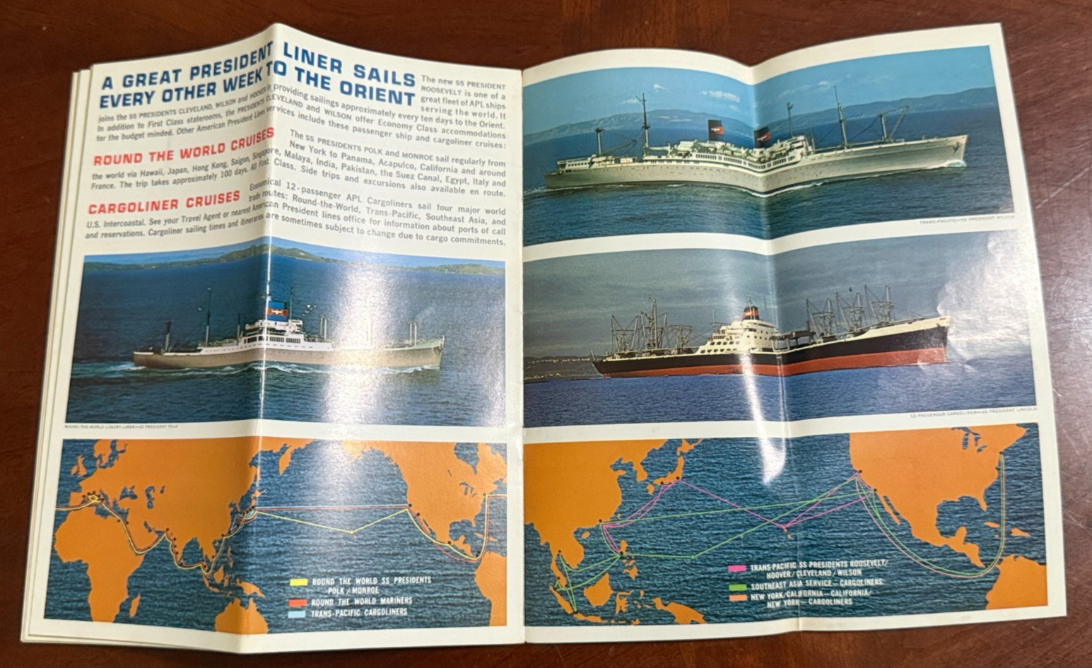 AMERICAN PRESIDENT LINES S.S President Roosevelt Brochure 1962