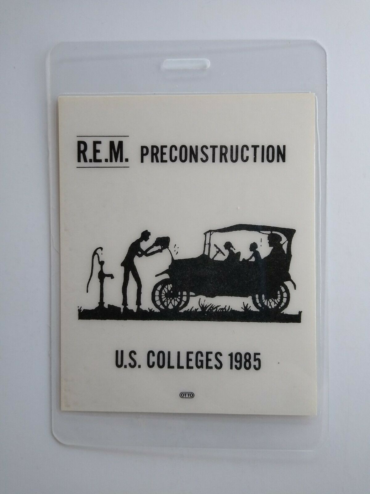REM Backstage Pass Preconstruction US Colleges Laminated Alternative New Wave