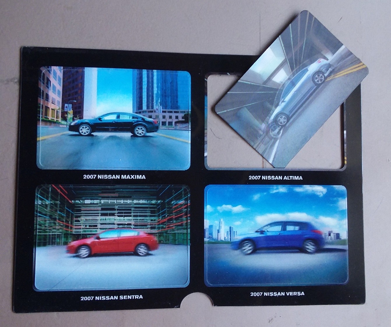 2007 Nissan Lenticular Motion Photo Trading Card x4 Maxima Altima Sentra Versa