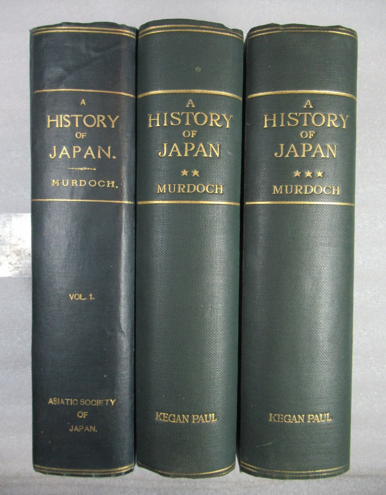 1910-26 A History of Japan – From Origins to 1868 – James Murdoch – 3 volumes