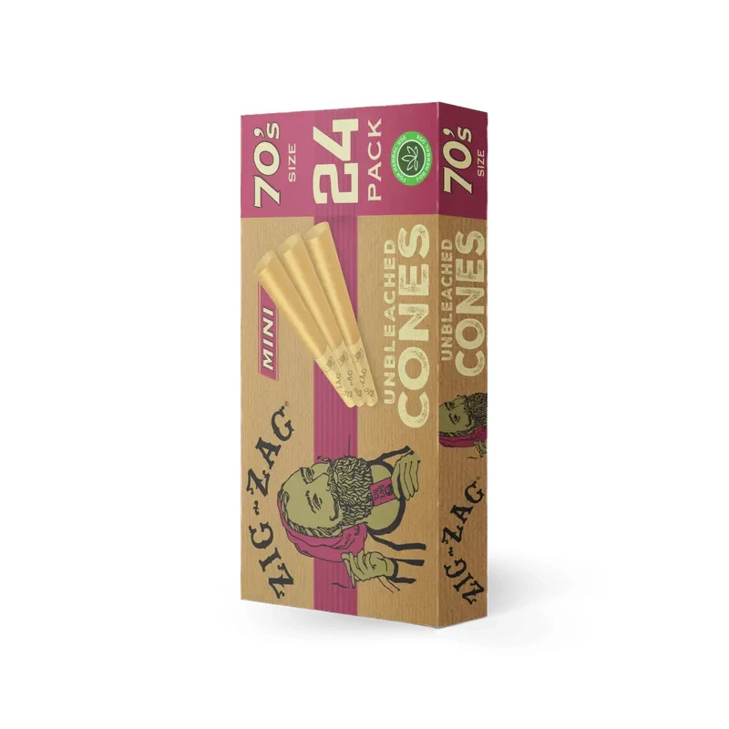 Zig-Zag 70’s Ultra Thin Mini Unbleached Pre Rolled 24 Cones Pack | Best Price!