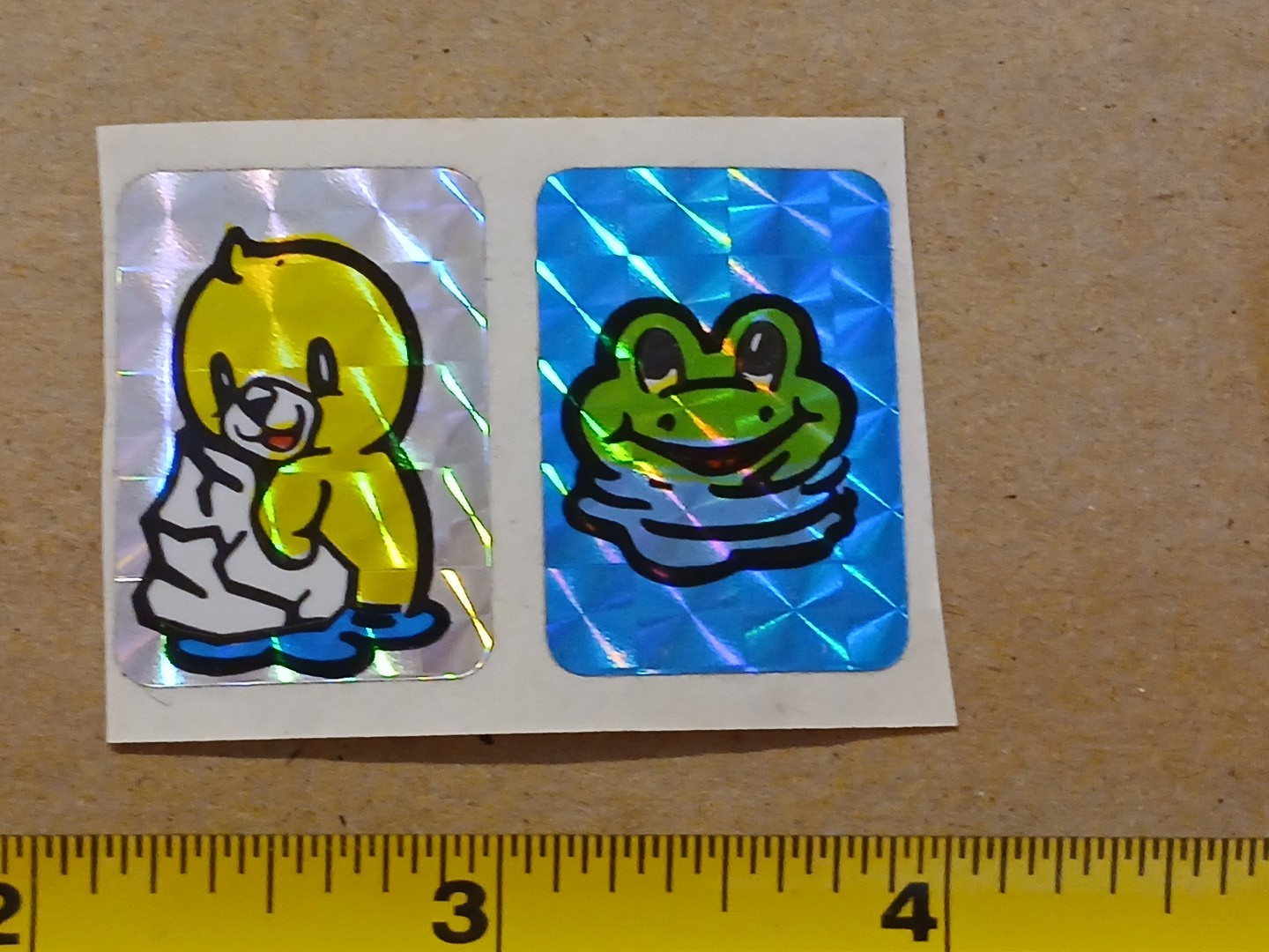 Vintage 1980s Vending Machine Prism Sticker Lot Frog Rainbow Checkerboard VTG