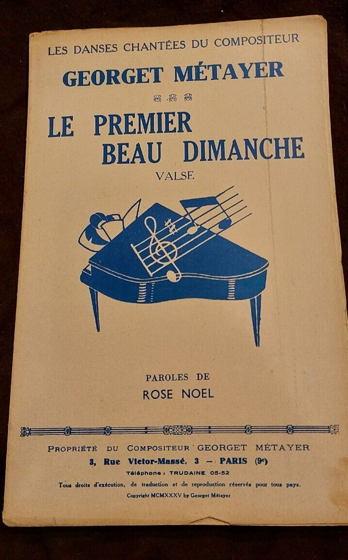 Partition The First Beautiful Sunday Georget Métayer Sheet Music