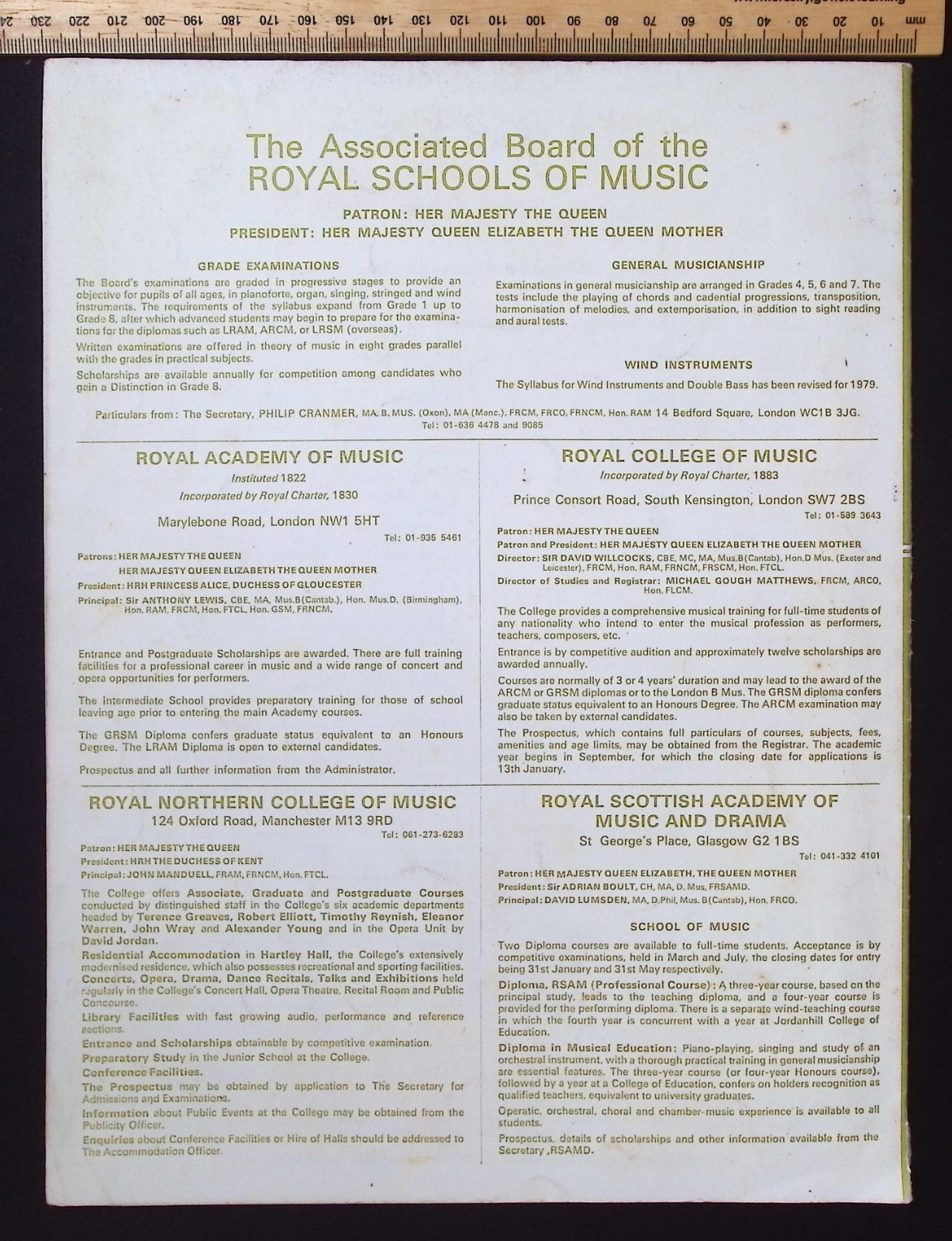 Royal Schools of Music Pianoforte Examinations 1979 Grade 5 List B