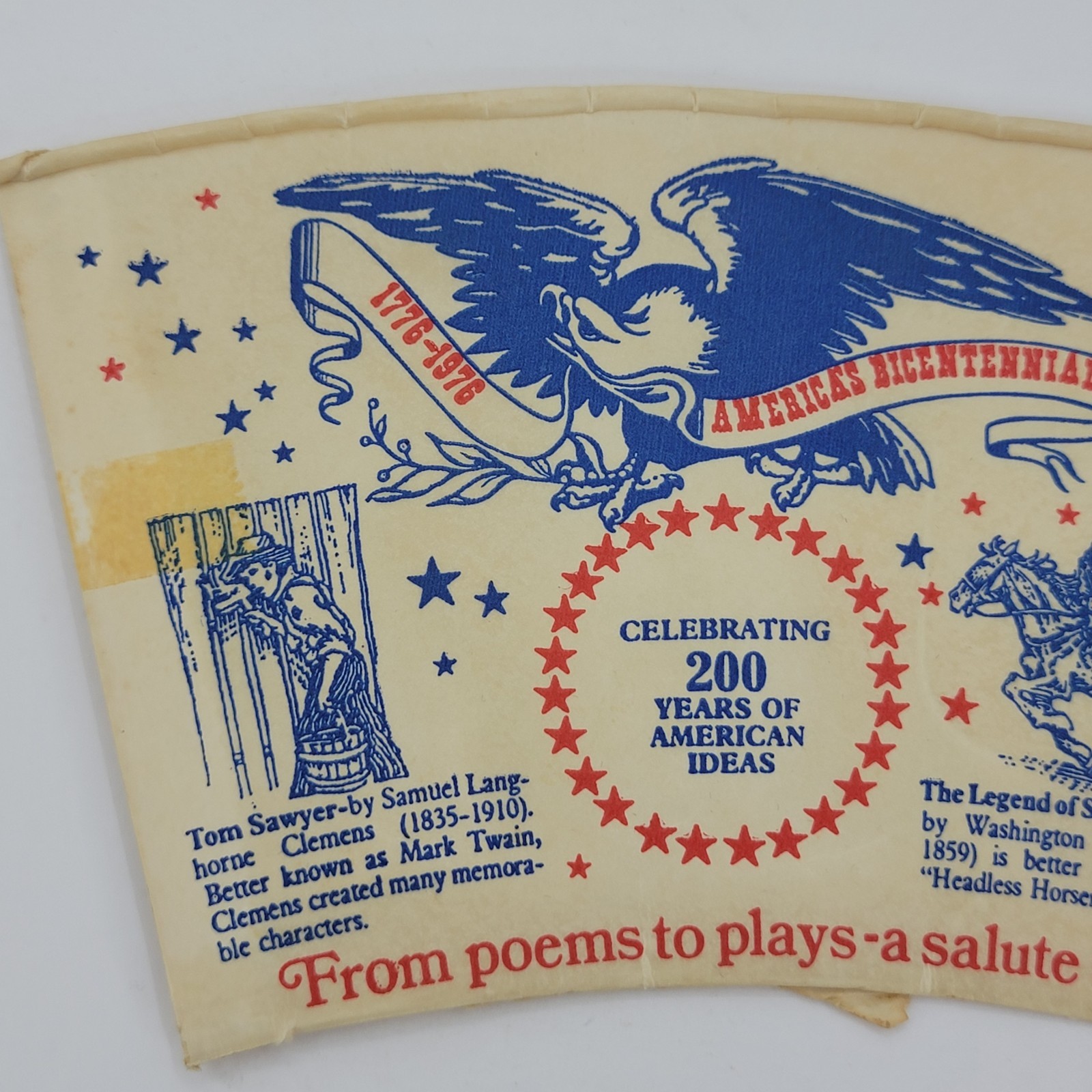American Revolution Bicentennial 1976 paper cups 1776 USA United States