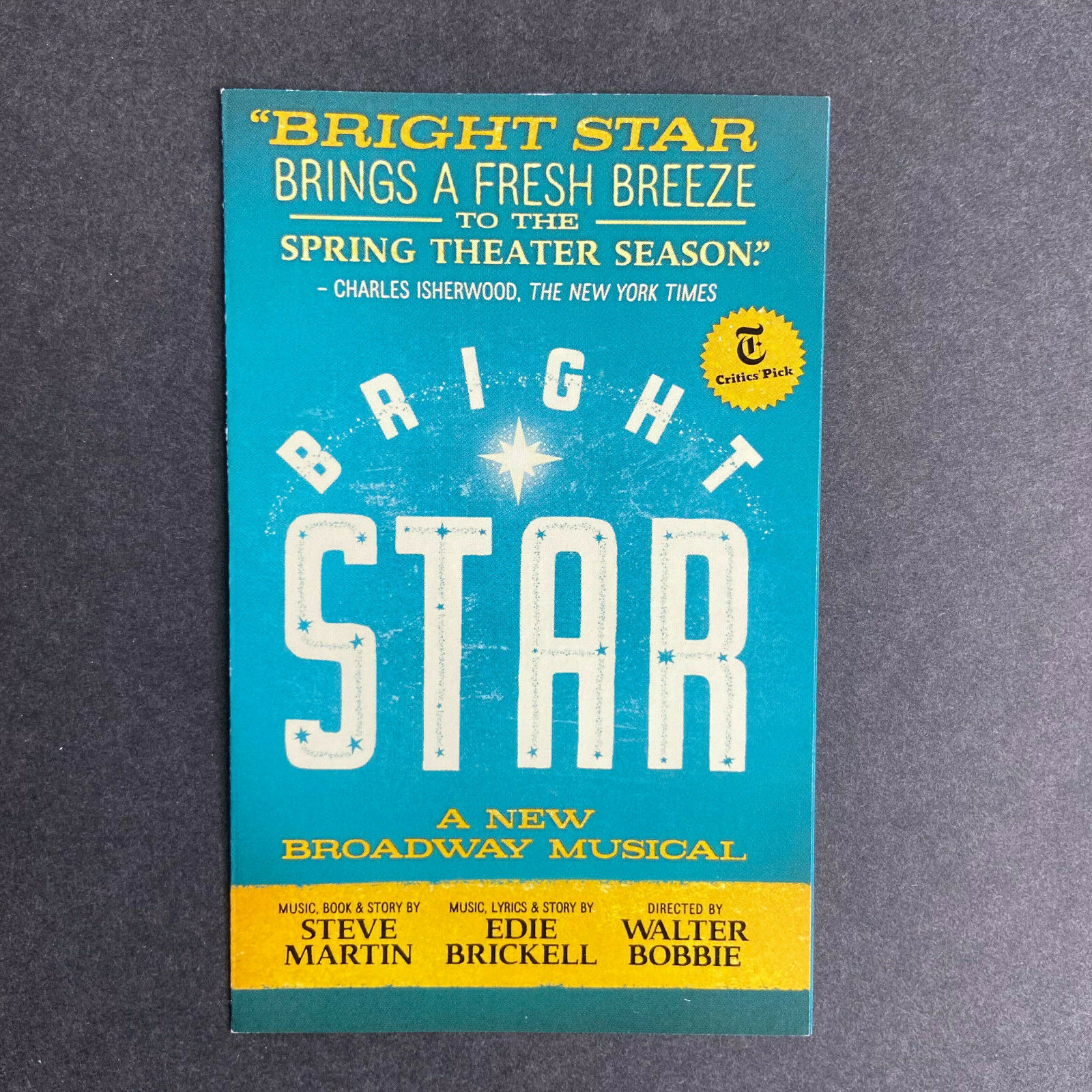 Bright Star ad handbill musical flyer Broadway NYC New York City Steve Martin