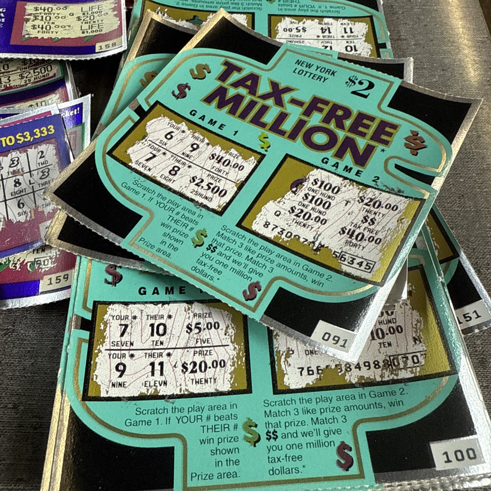 Lot Of 100+ NY Lottery Instant Scratch Off Tickets Vintage Win For Life