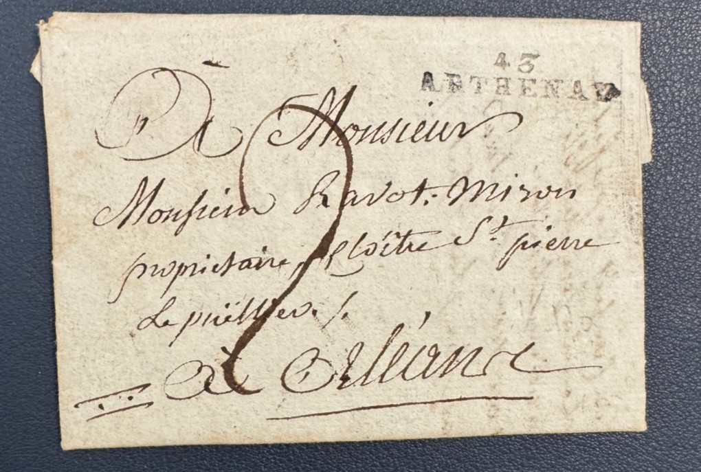 Letter From ARTENAY To ORLEANS / Circa 1800 / MP 43/ARTENAY – Price 100 Euros