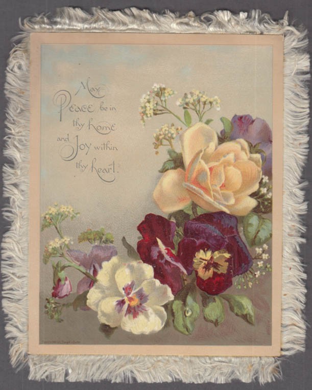 May Peace be in thy Home & Joy within thy Heart greeting card by Prang 1886