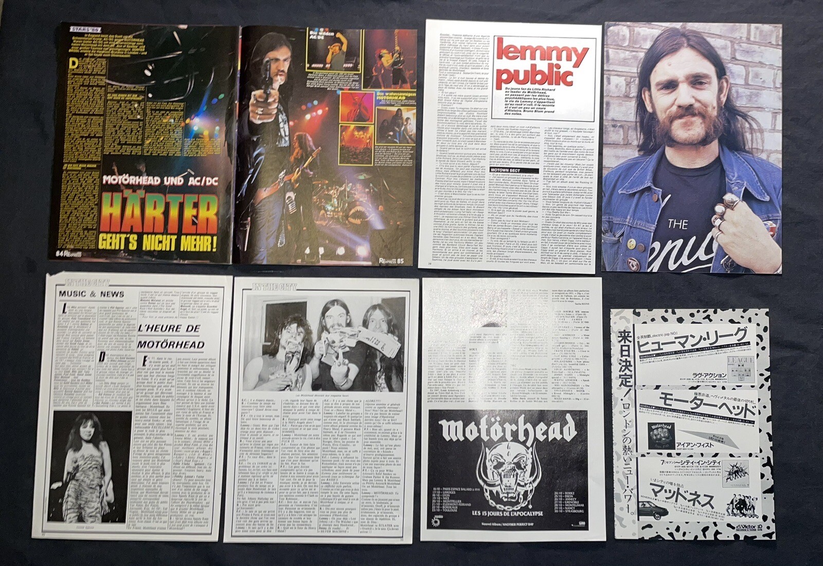 Motorhead – clippings & ads from vintage magazines and newspapers.