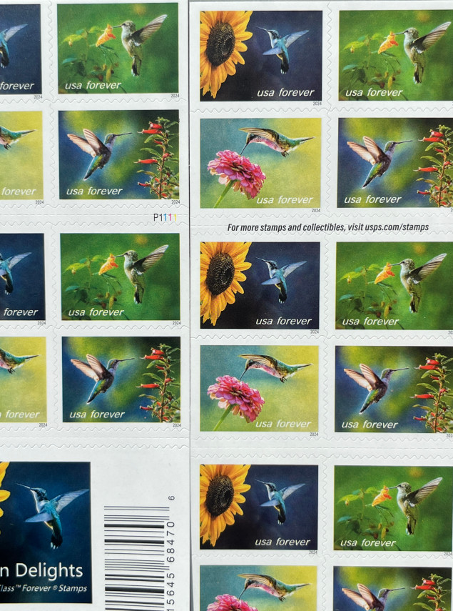2024 5 SHEETS OF 20 FIRST CLASS LETTER STAMPS GARDEN DELIGHTS 100 TOTAL