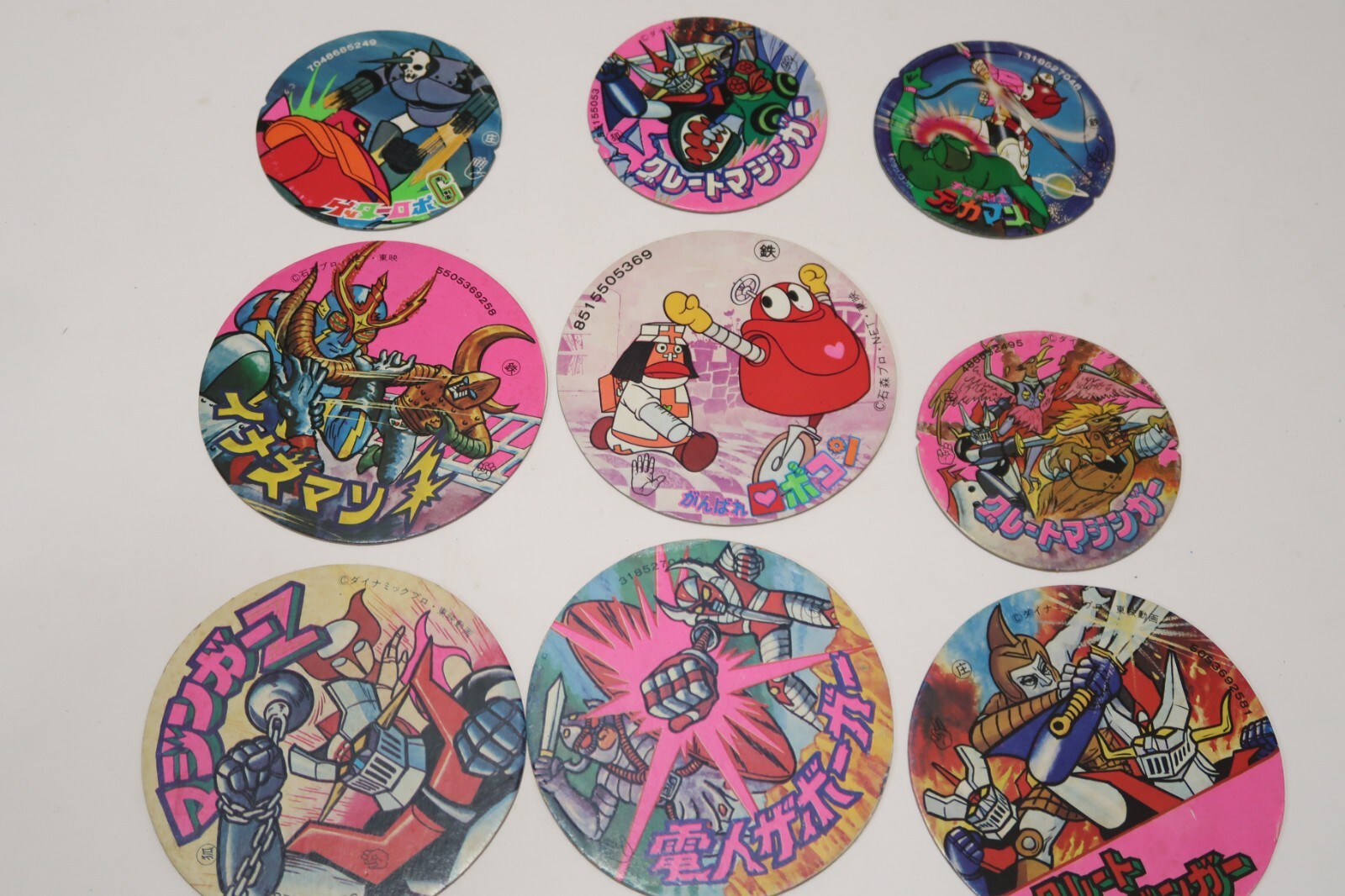 Vintage Japanese Menko Cards Lot – Approx. 140 Pieces Masked Rider Mazinger Z