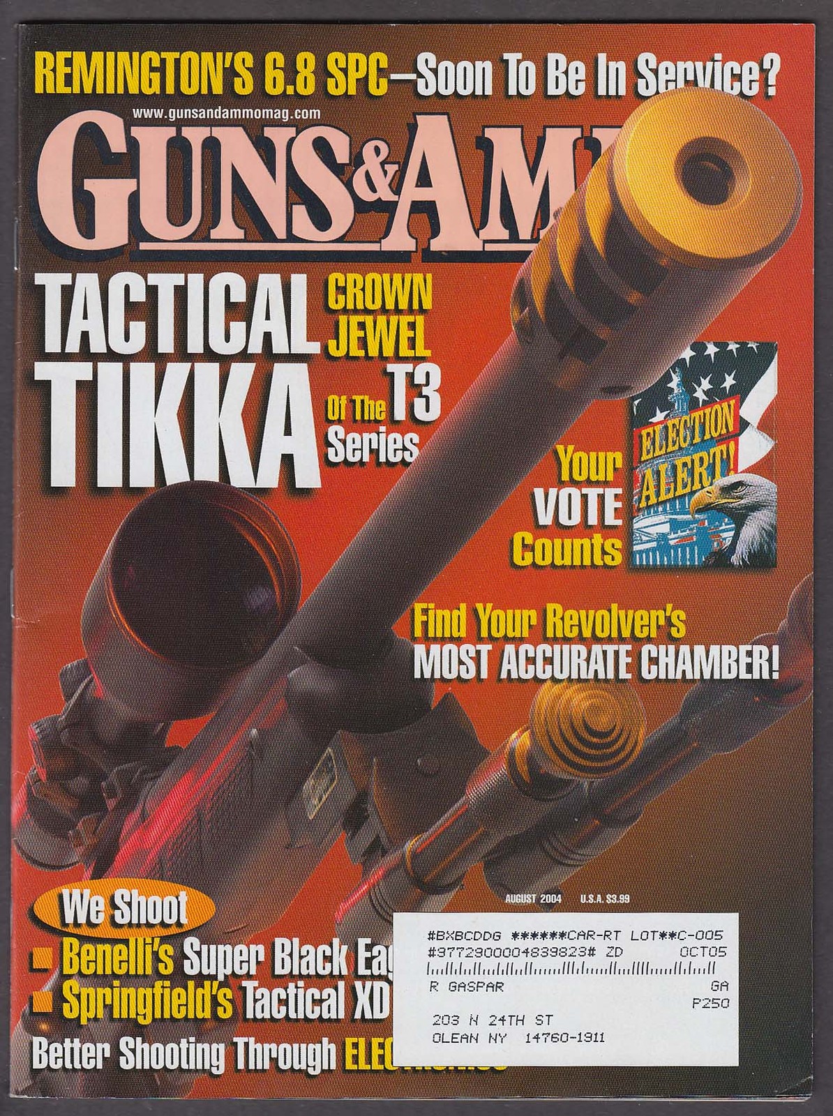 GUNS & AMMO Tikka T3 Benelli Springfield XD Remington 6.8 SPC + 8 2004
