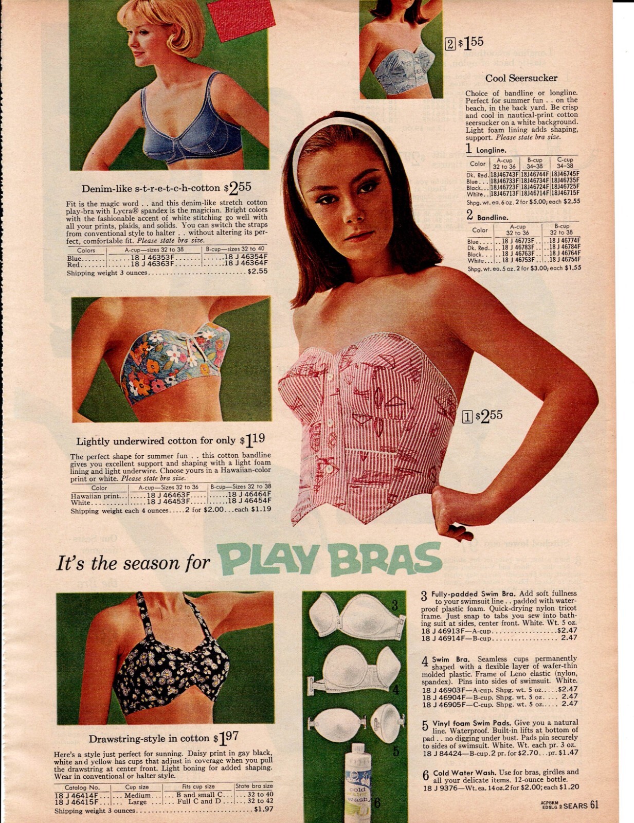 VINTAGE 60’S CATALOG LADIES SLEEPWEAR SLIPS BRAS PHOTO CLIPPING ADS PRINTS