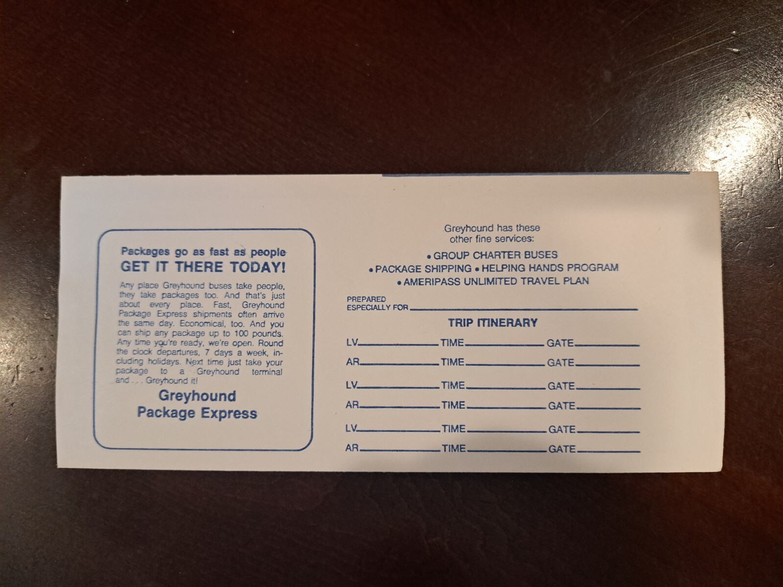 1983 Greyhound Bus Lines Ticket Envelope with Smoking Regulations allowing It