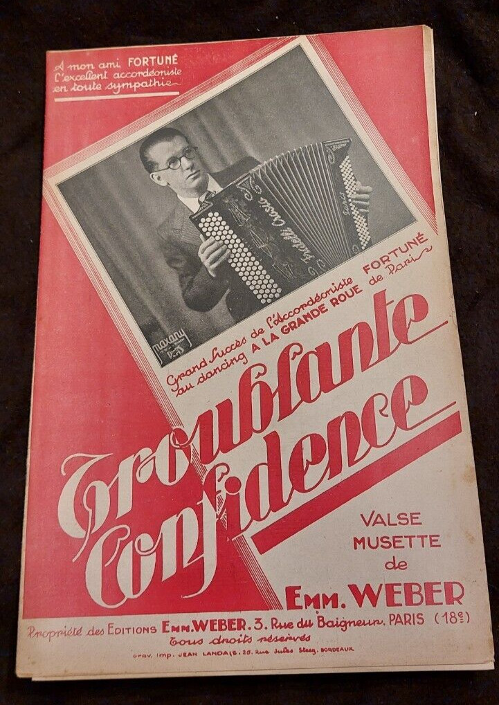 Weber Troublante Confidence Musette Waltz Sheet Music