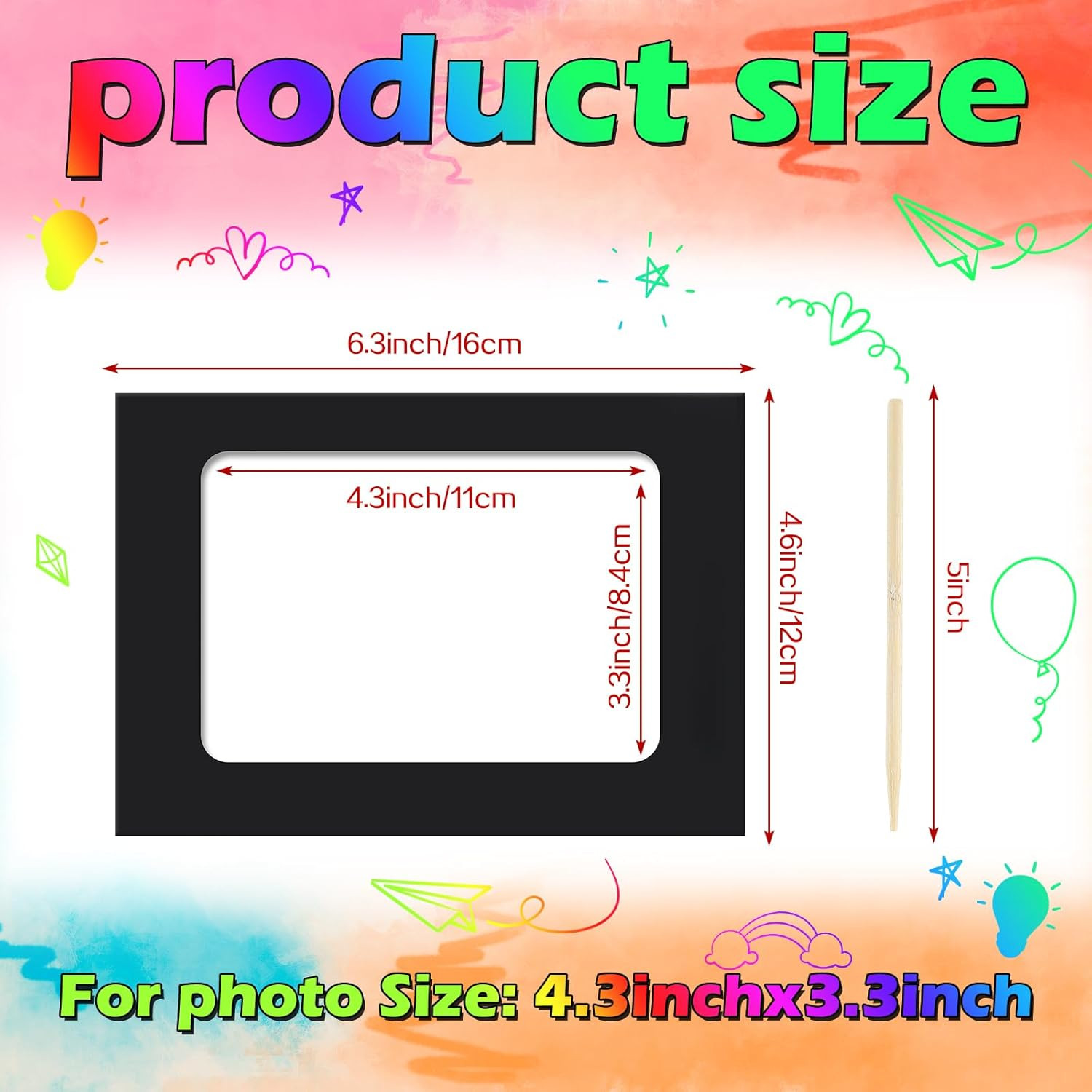 24 Set 2026 Vbs Scratch Picture Frame Crafts 4” X 6” Vacation Bible DIY Scratc