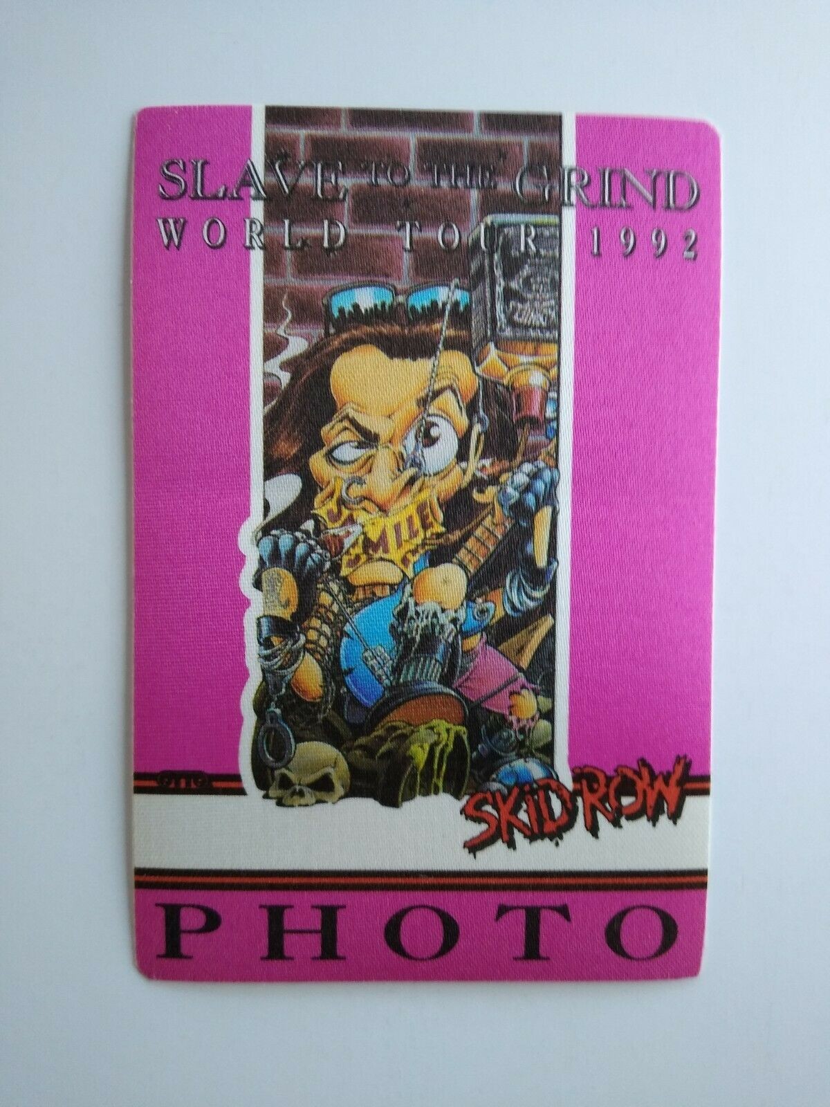 Skid Row Backstage Pass Original 1992 Slave To The Grind Tour Hard Rock Pink