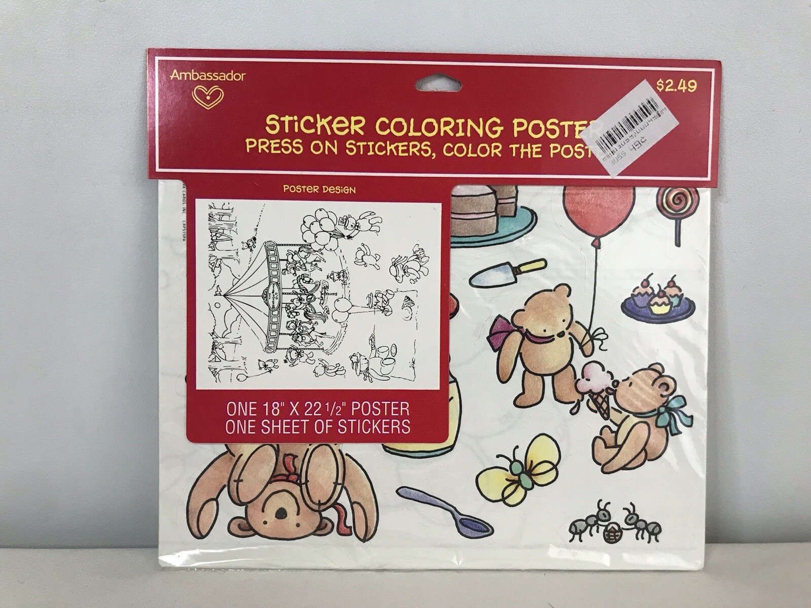 Vintage 1991 Hallmark Ambassador Stickers and Poster Sealed New