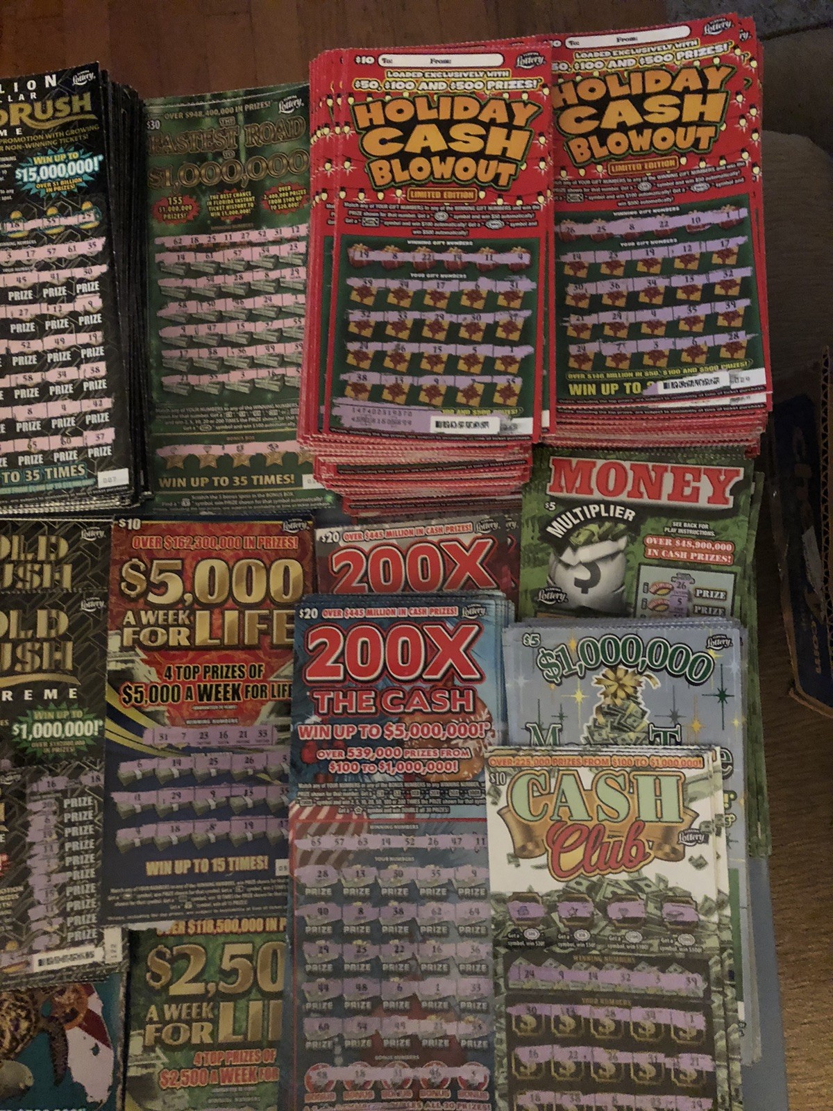Non-Winning Florida Scratch Off Lottery Tickets $10,389 FV Expired Lot Tax Craft