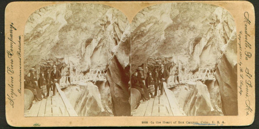 Heart of Box Canyon Ouray CO stereoview 1901