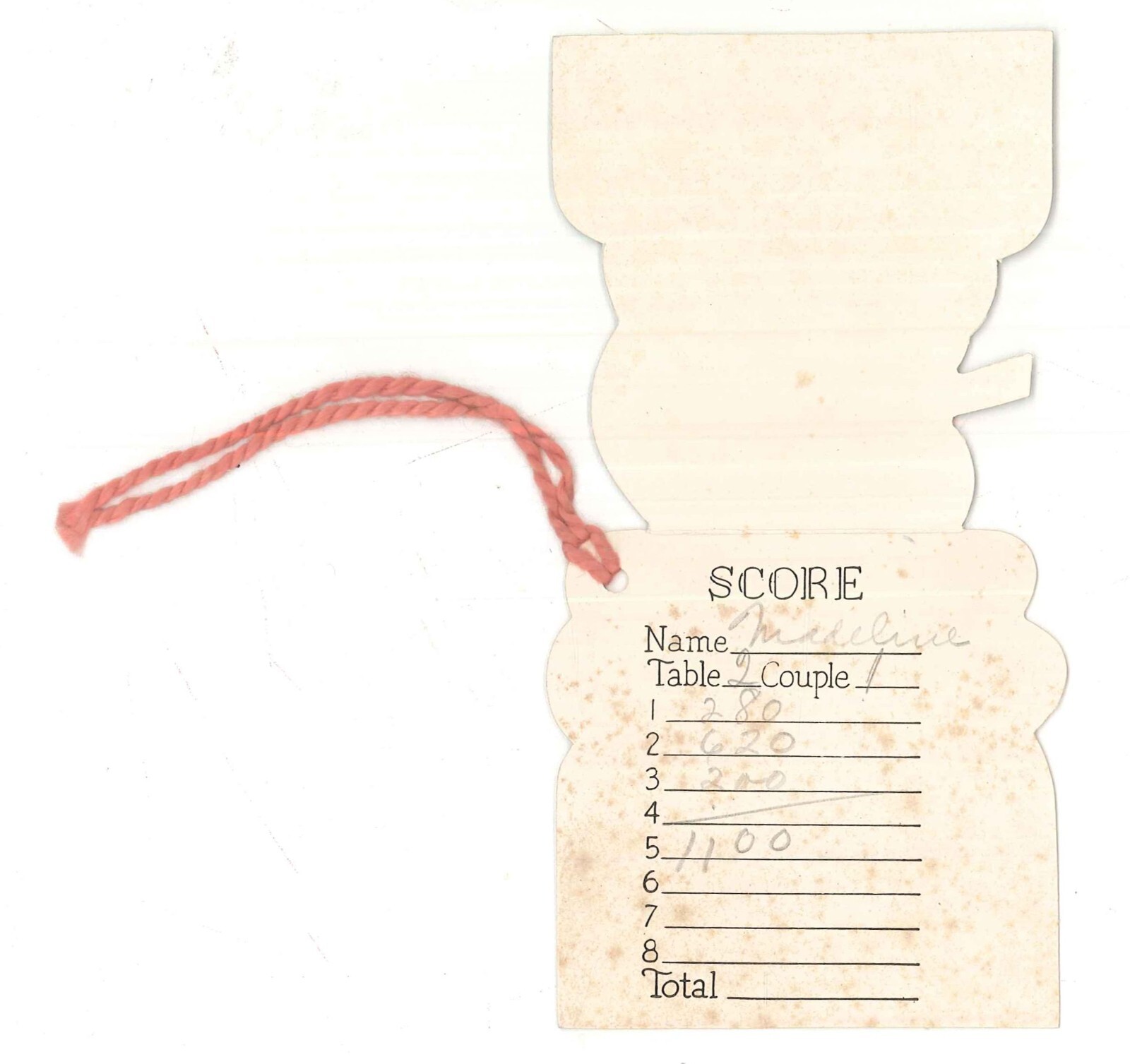 Vintage Gardening Puppy Dog Tasseled Bridge Tally Used A-Meri-Card #331/4