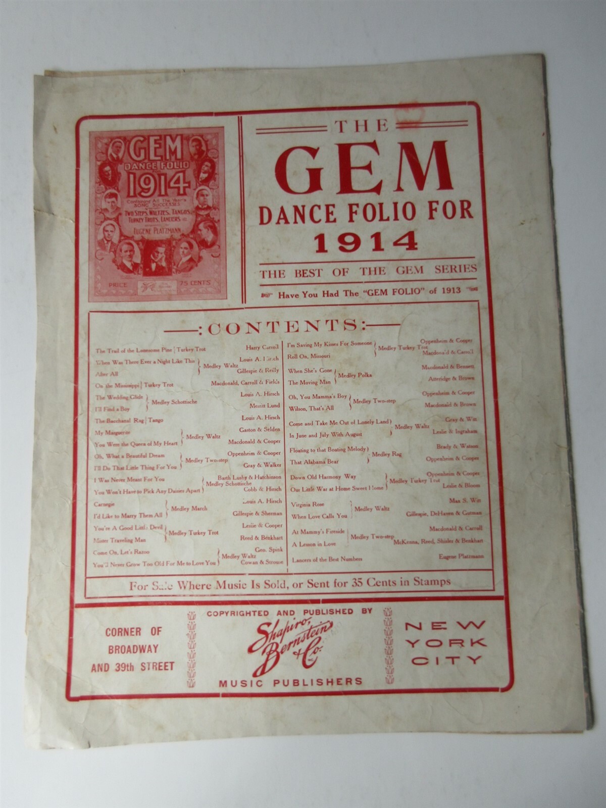 Vintage Sheet Music “There’s A Girl In The Heart Of Maryland” 1913