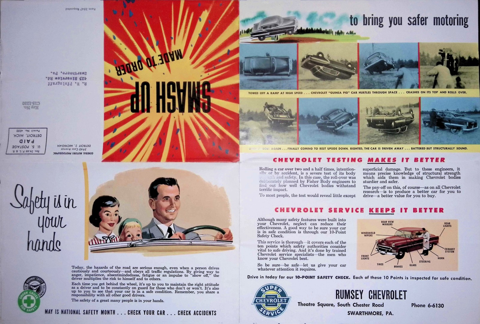 1950s Chevrolet Road Safety PSA Ad Offset Lithograph Print c1950s Ephemera