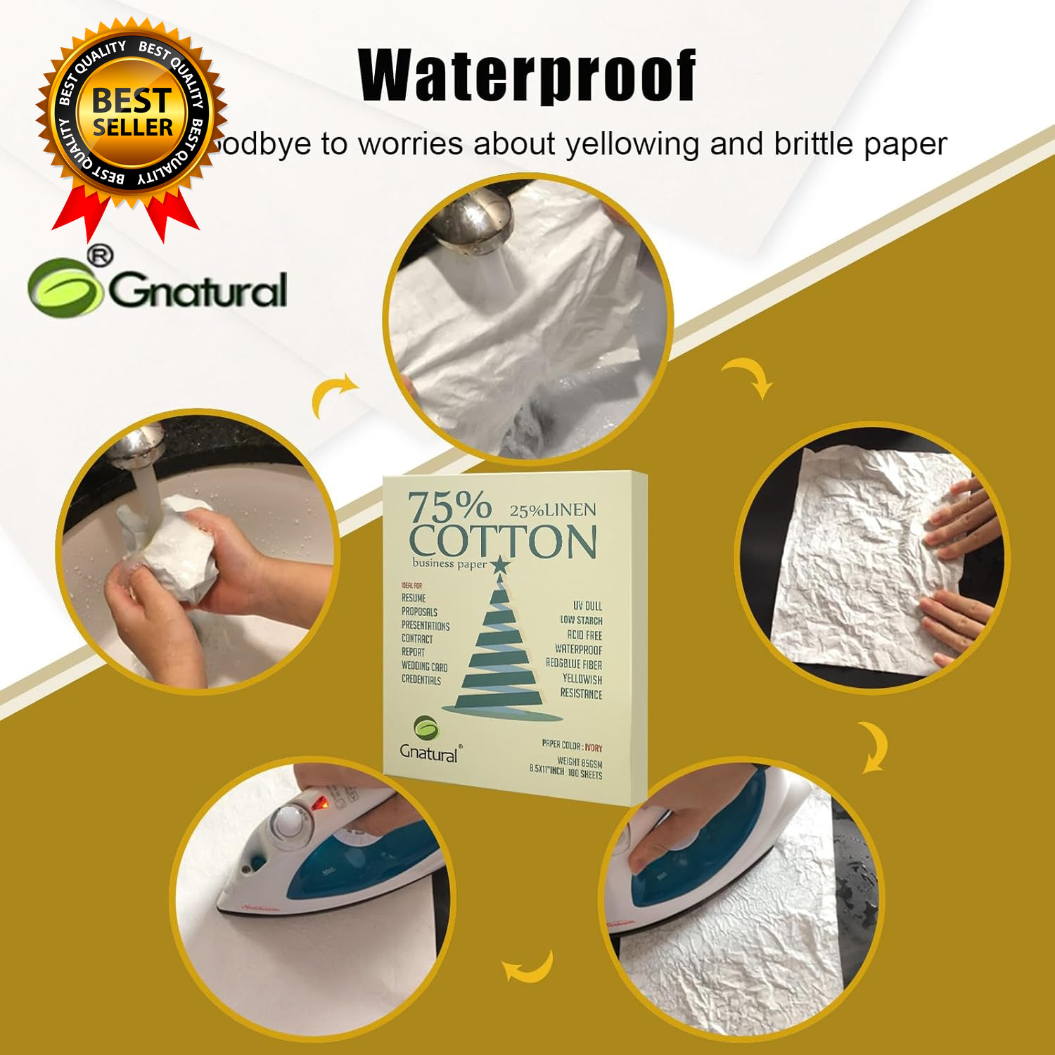 75% Cotton 25% Linen Business Paper Ivory 85Gsm 8.5″W X 11″L Resume Paper Won’T
