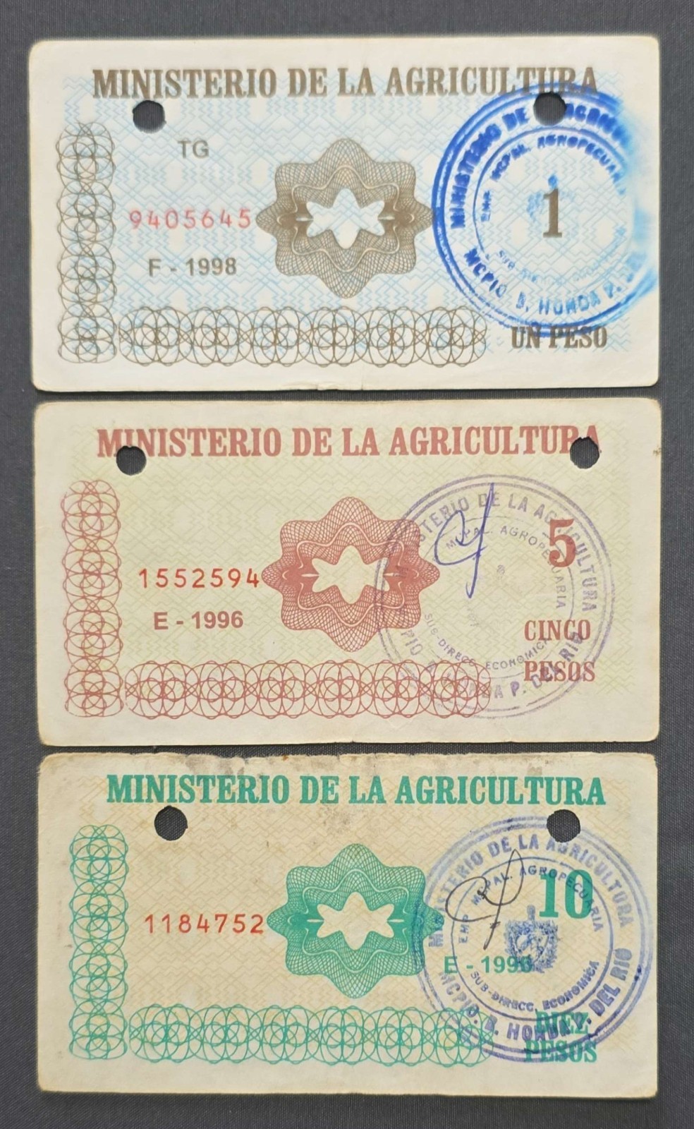 3 Bonos De Estimulo-ministerio De La Agricultura-cafe-1996-98