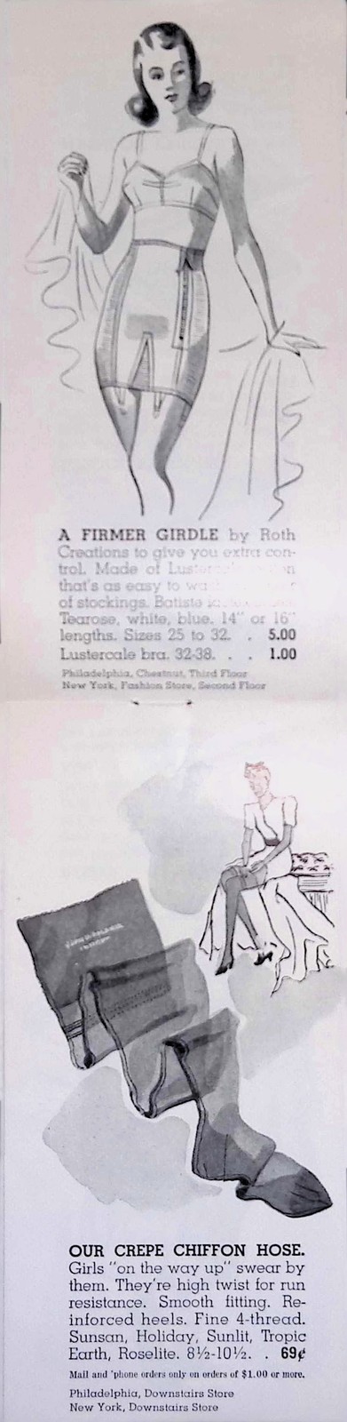 John Wanamaker Fall Fashion Advertisement 1940s Philadelphia NY Mimi Shop
