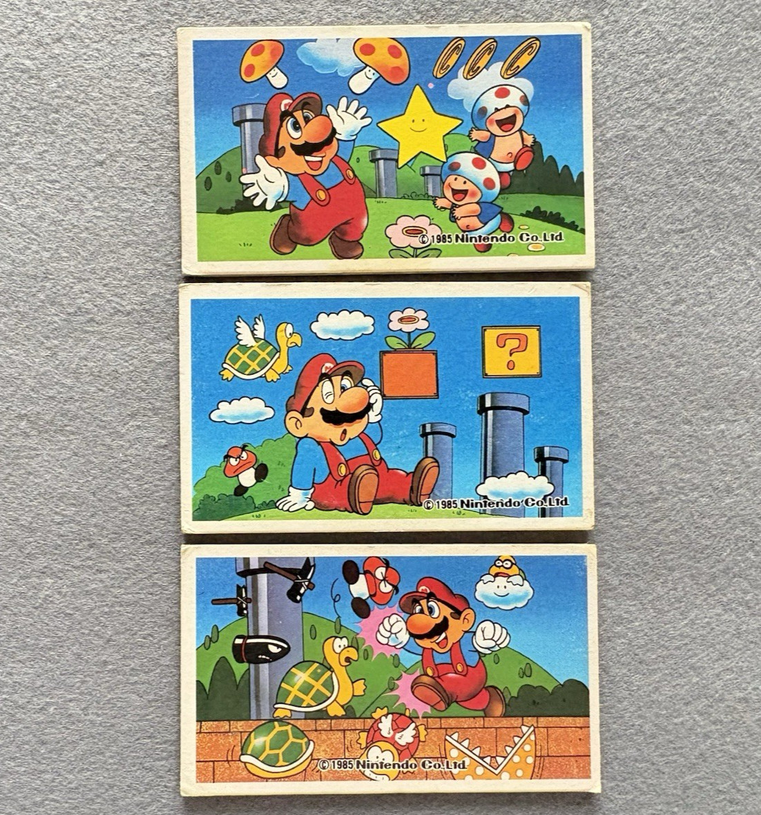 1985 Super Mario Bros Menko – Vintage Japanese Nintendo Famicom Card Lot of 9