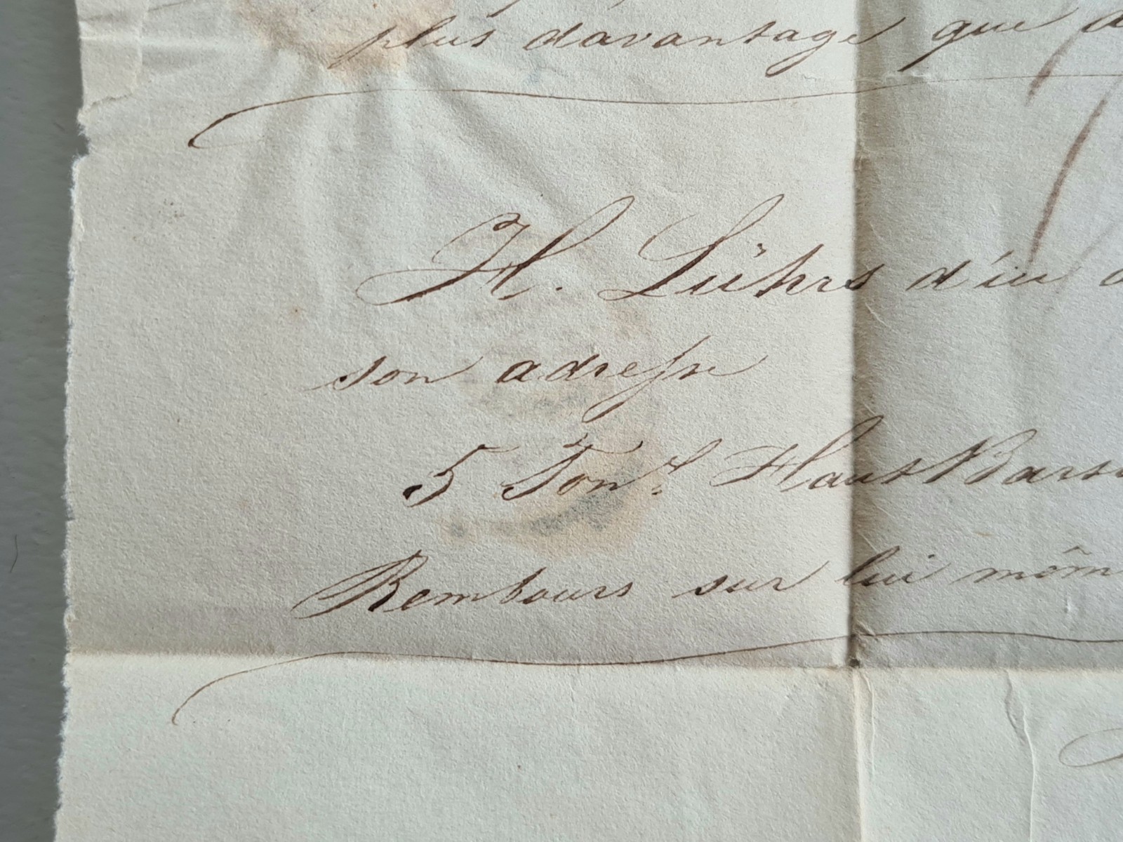 Old Letter Mail January 10 1827 Hamburg Bordeaux Germany By Givet