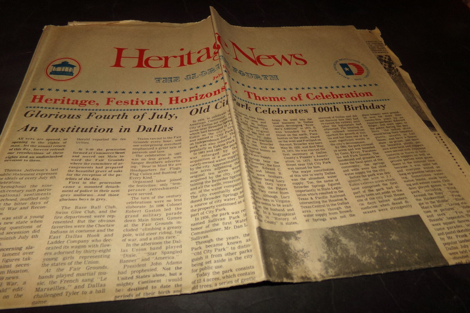 Vintage Heritage News Dallas American Revolution Bicentennial Drummers House 76