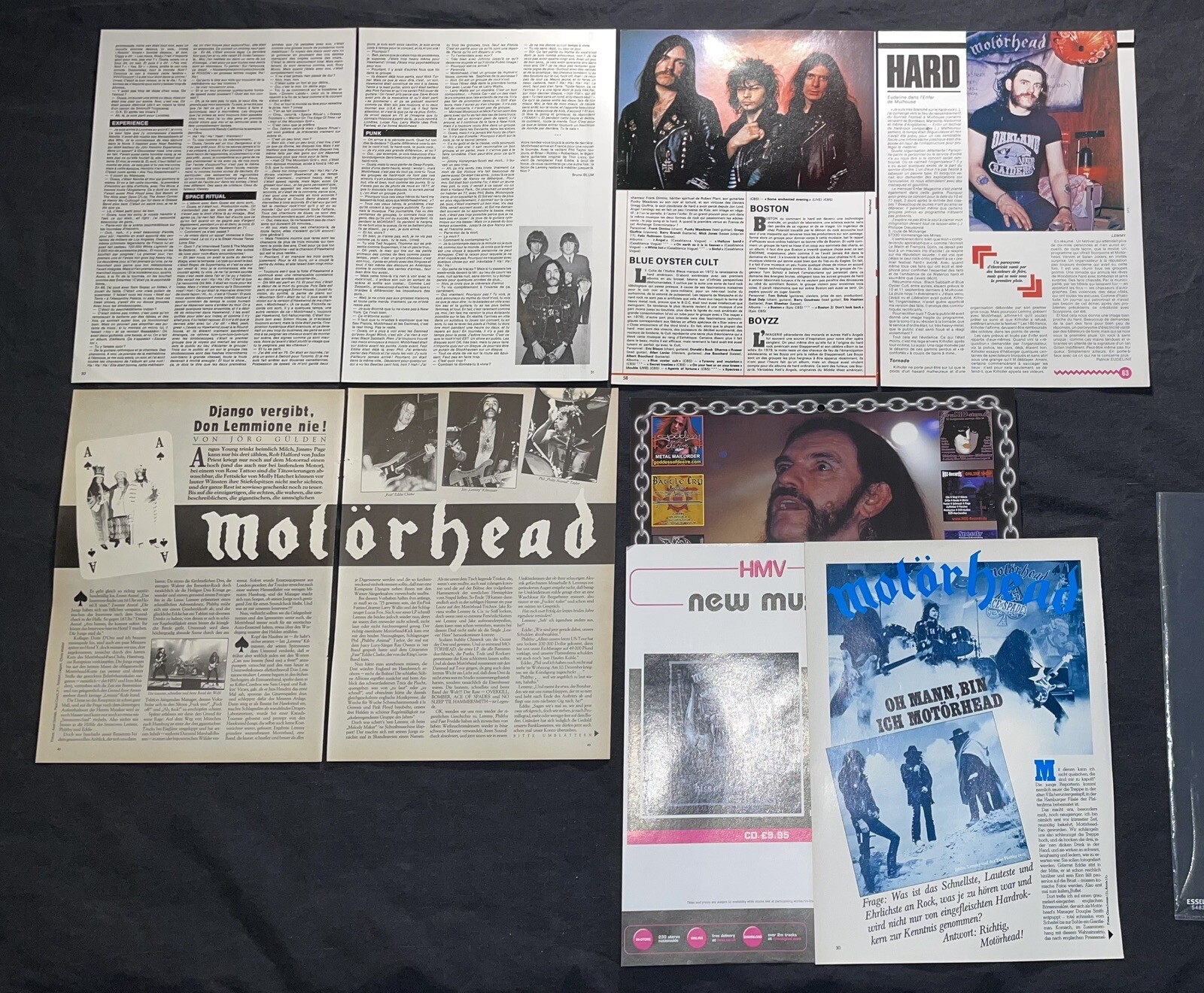 Motorhead – clippings & ads from vintage magazines and newspapers.