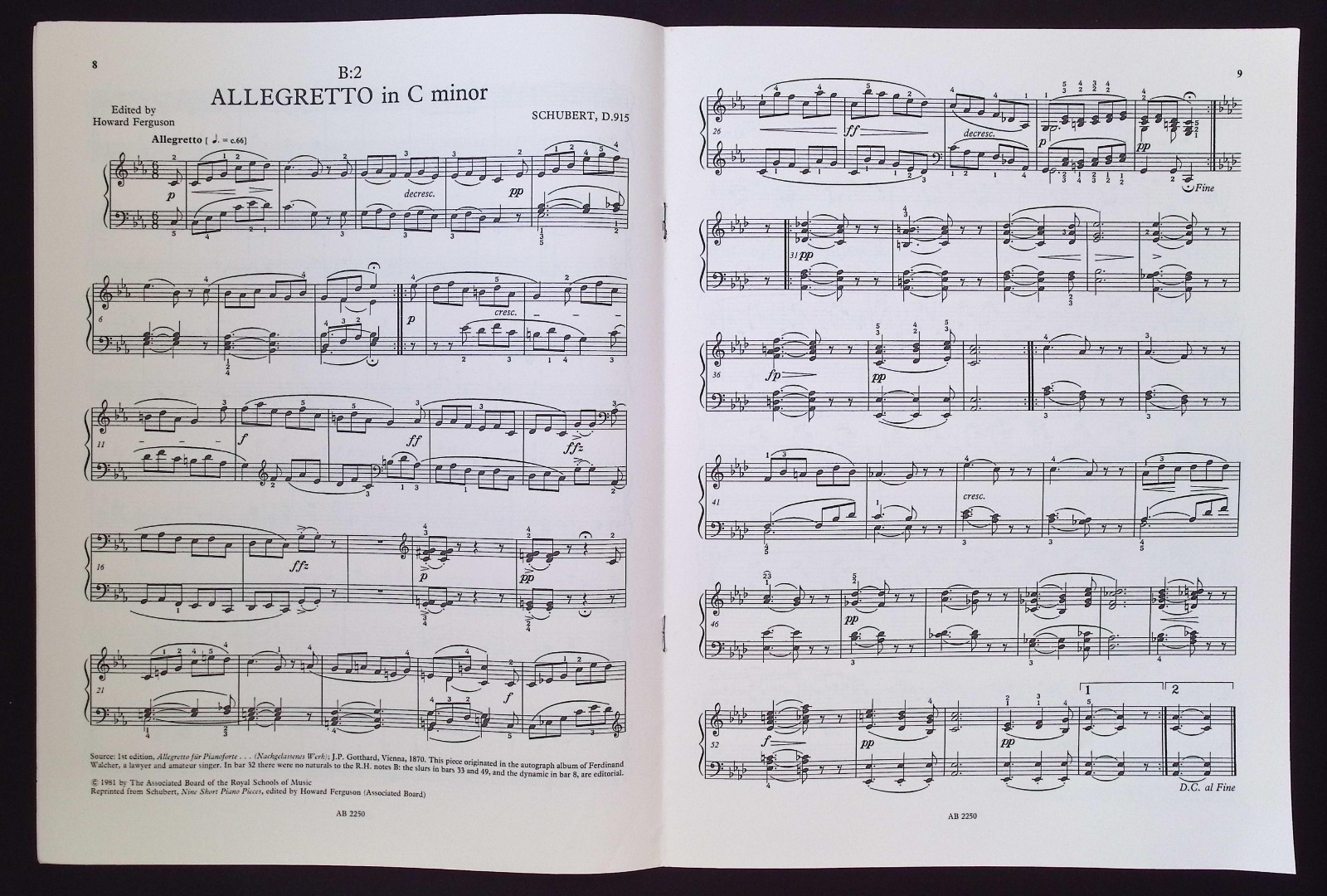 Associated Board Royal Schools of Music Piano Examination Pieces 1993 Grade 6