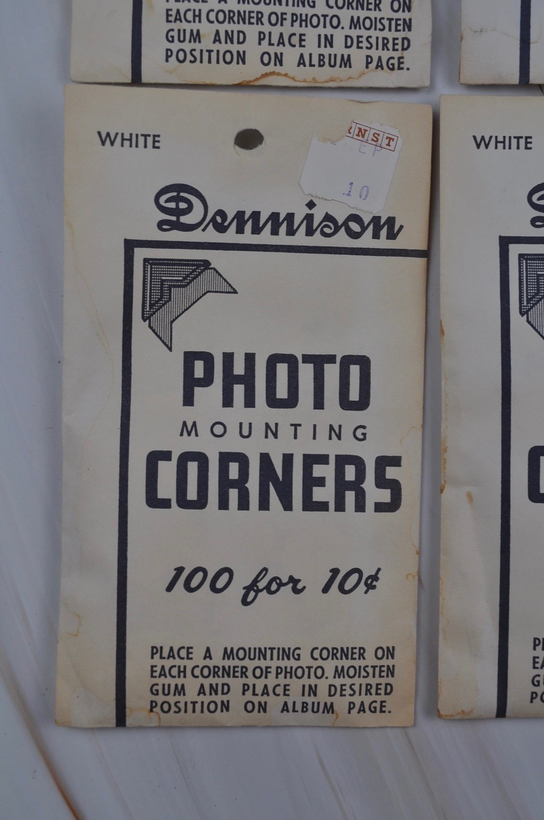 Vintage Dennison Photo Mounting Corners White Paper 400 Corners