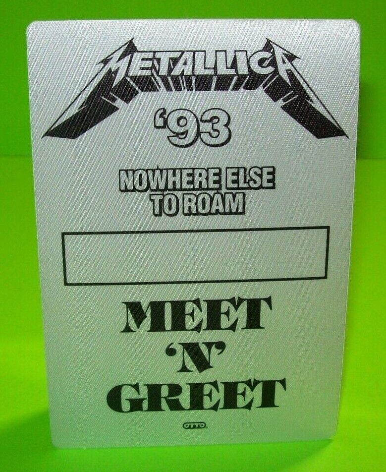 Metallica Backstage Concert Pass Original 1993 Hard Rock Heavy Metal Music