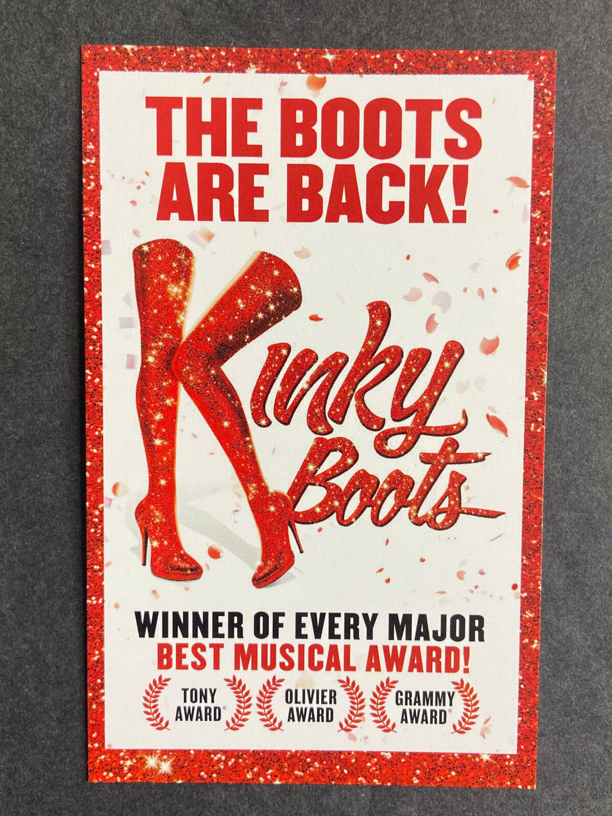 Kinky Boots Back Promo Ad Flyer Handbill Pocket New York City Broadway 2022