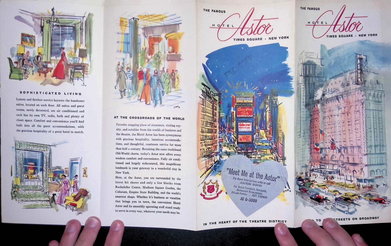 Hotel Astor Times Square NYC Brochure Promo Pamphlet c1910s-30s Ephemera
