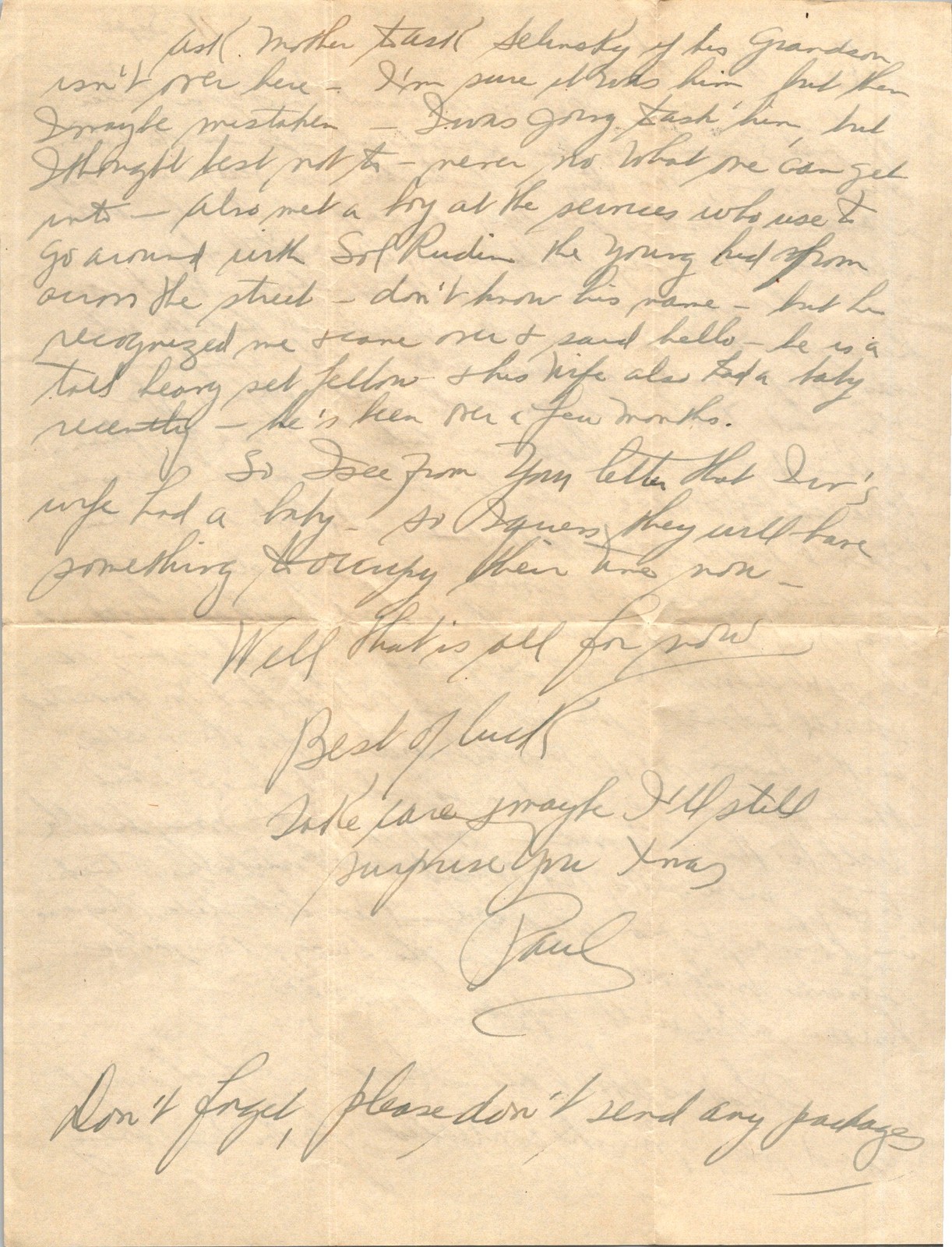 WWII Letter from PFC Paul Jurikson 354th Medical Dispensary Calcutta 1945