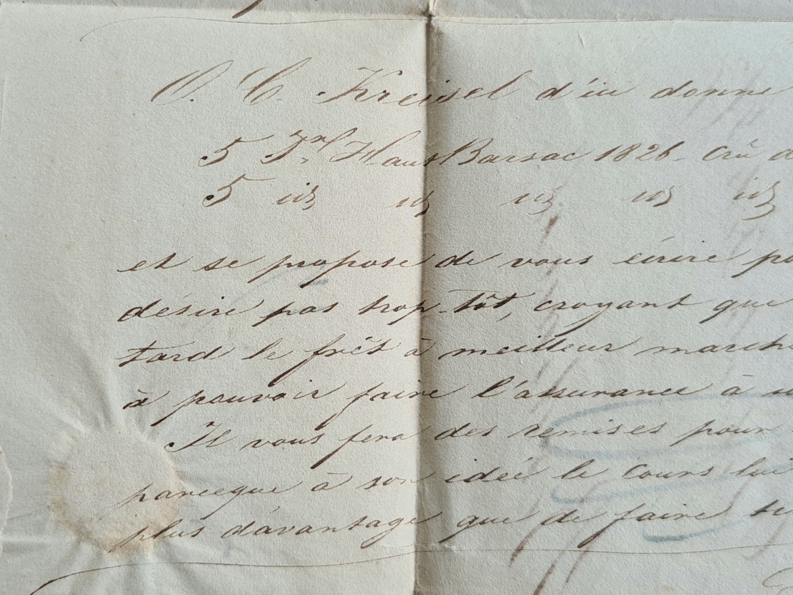 Old Letter Mail January 10 1827 Hamburg Bordeaux Germany By Givet
