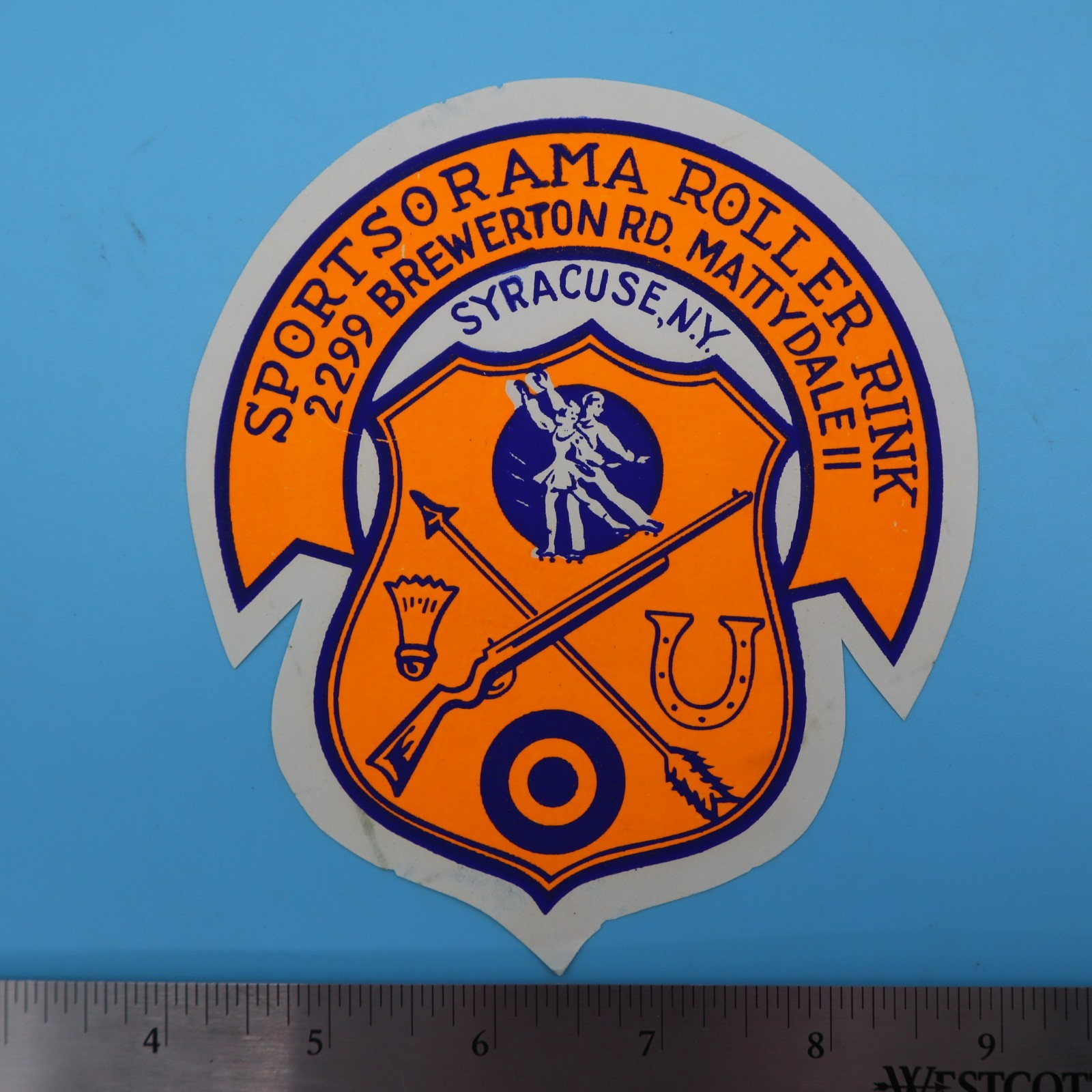 SPORTSORAMA 1940s SYRACUSE NY Vintage Roller Skating Rink Sticker Label Decal
