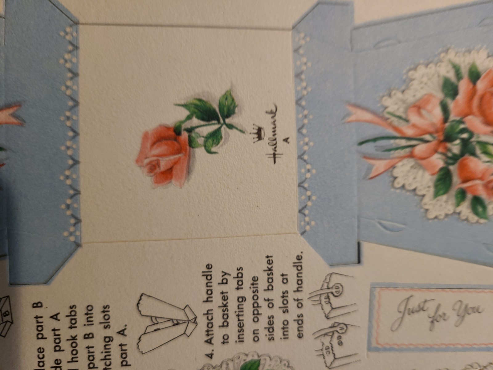 2 Unused Sheets Vintage 1940s Hallmark Pop-Up Paper Craft May Day Baskets Spring