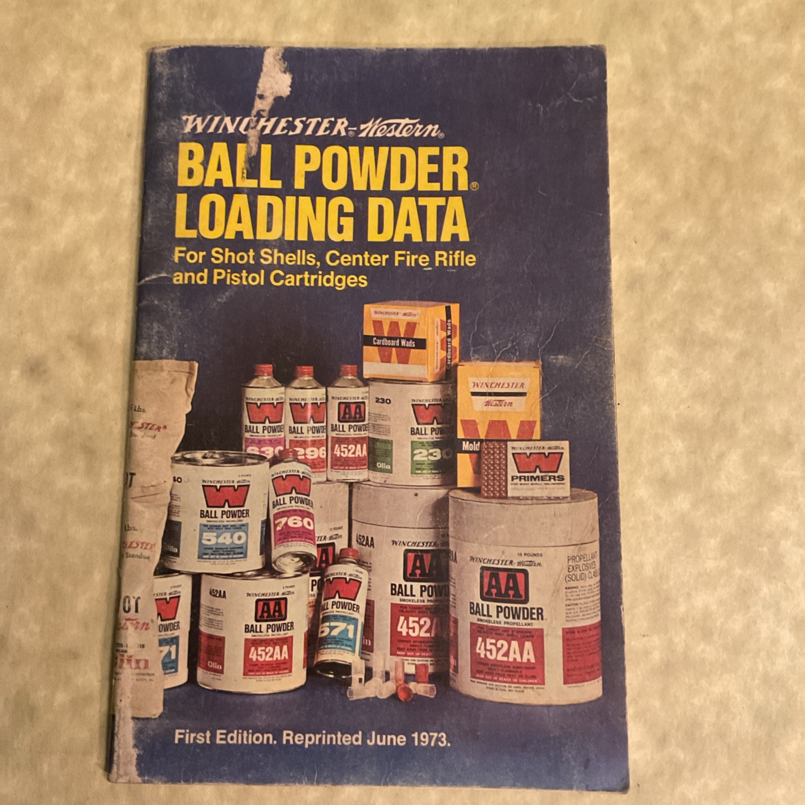 Vintage 1973 1st Edition WINCHESTER-Western Ball Powder Loading Data