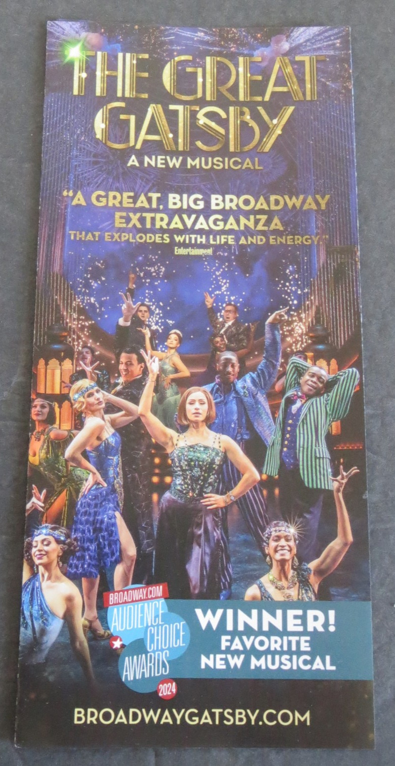 The Great Gatsby 2025 Ad Flyer Broadway NYC New York City Advertisement Ads