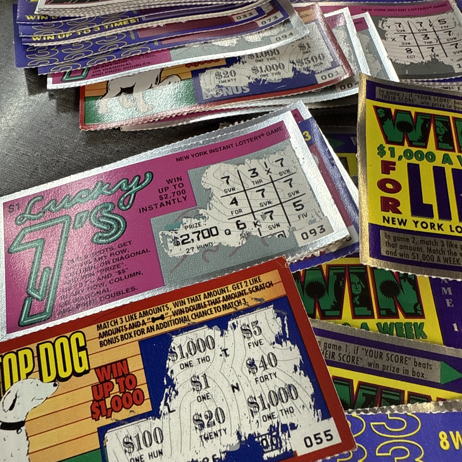 Lot Of 100+ NY Lottery Instant Scratch Off Tickets Vintage Win For Life