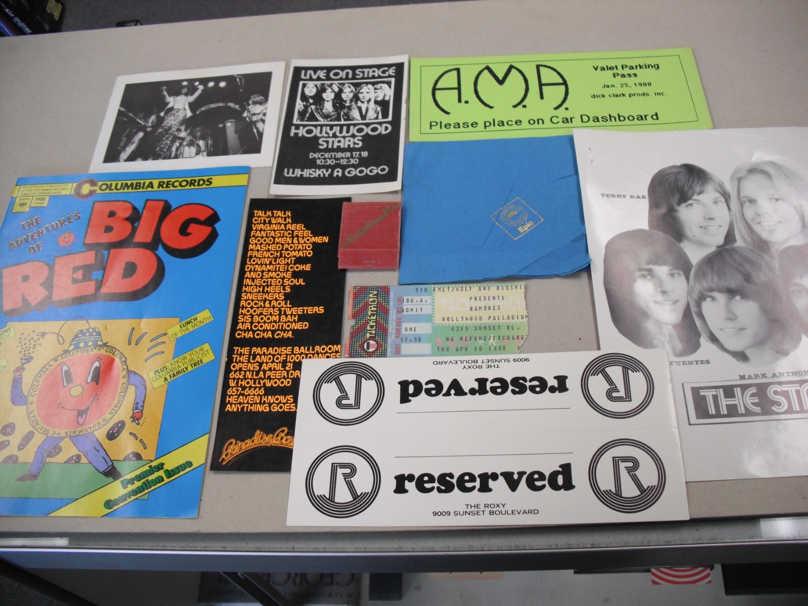 10 1970s & 80s Rock Band & Hollywood Music Club & Studio Promo Items!